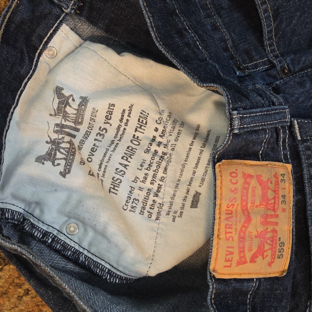 Levi Strauss 559 Jeans Size 34X34 Dark Blue - Picture 5 of 12